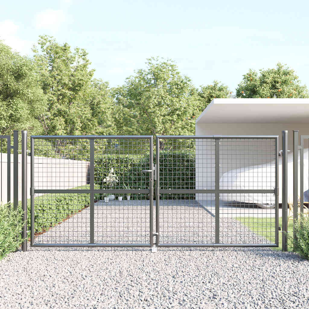 Mesh Garden Gate Anthracite 300x125 cm Galvanised Steel