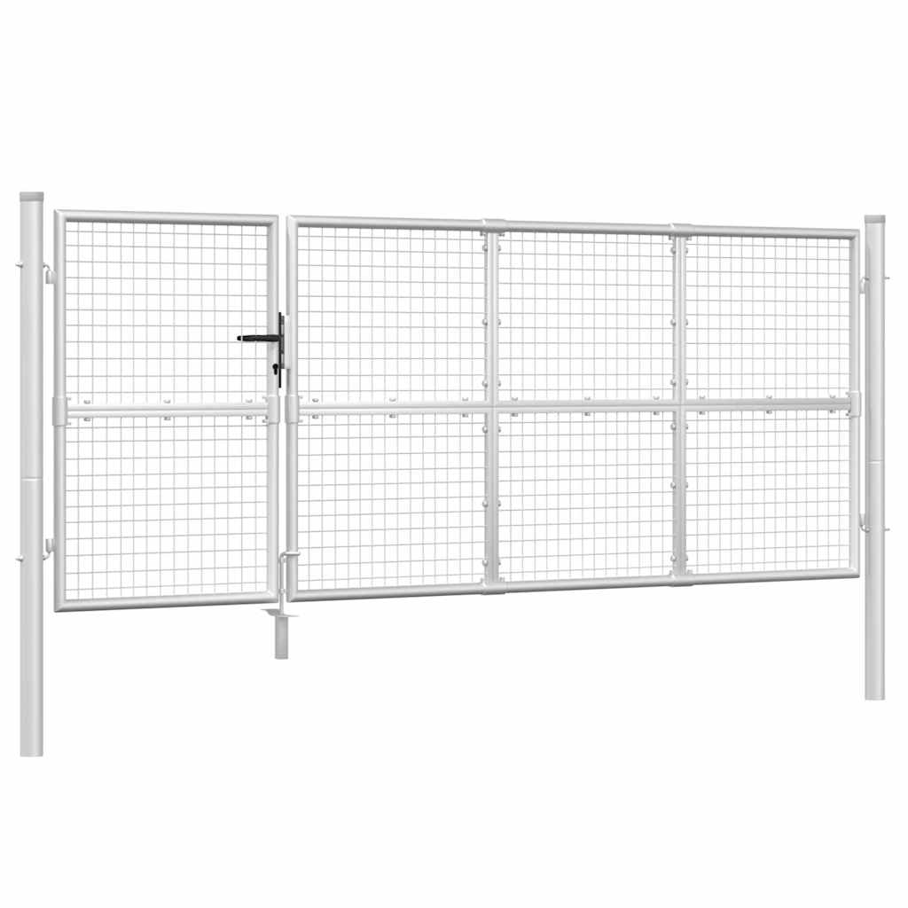 Mesh Garden Gate Silver 350x125 cm Galvanised Steel