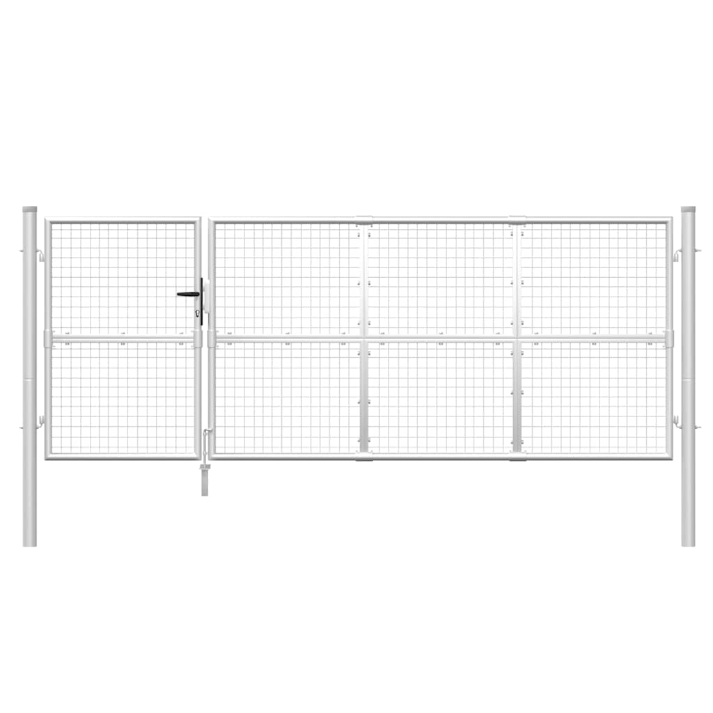 Mesh Garden Gate Silver 350x125 cm Galvanised Steel