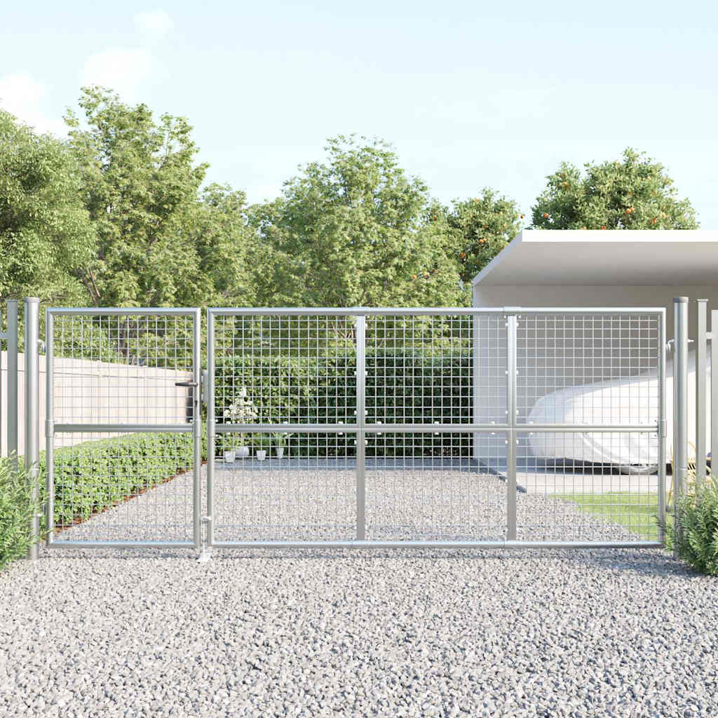Mesh Garden Gate Silver 350x125 cm Galvanised Steel