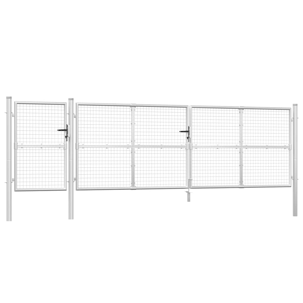 Mesh Garden Gate Silver 500x125 cm Galvanised Steel