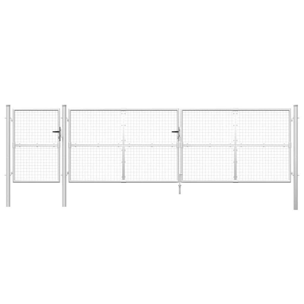 Mesh Garden Gate Silver 500x125 cm Galvanised Steel