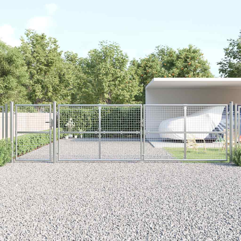 Mesh Garden Gate Silver 500x125 cm Galvanised Steel