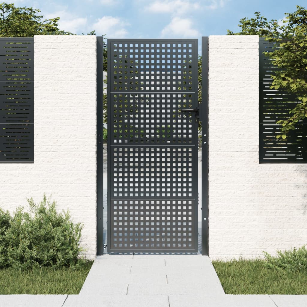 vidaXL Garden Gate Anthracite 105x250 cm Steel