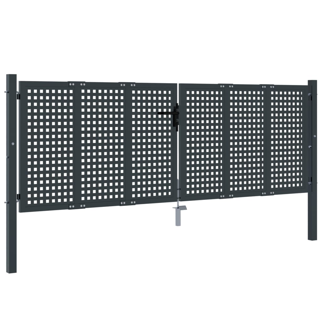 vidaXL Garden Gate Anthracite 300x125 cm Steel