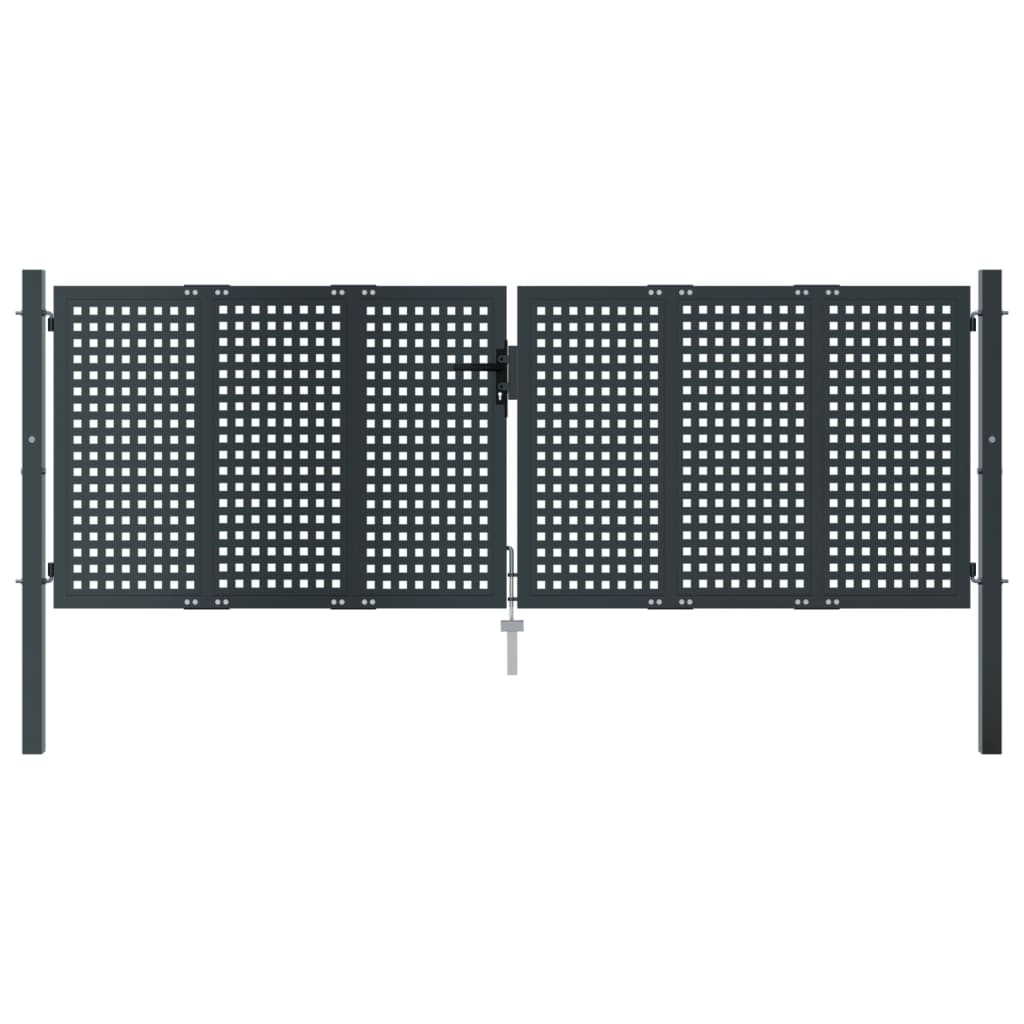 vidaXL Garden Gate Anthracite 300x125 cm Steel