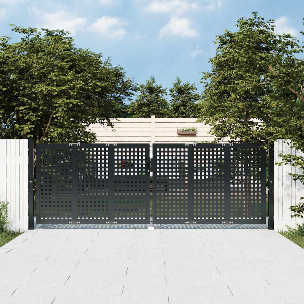 Garden Gate Anthracite 300x75 cm Steel