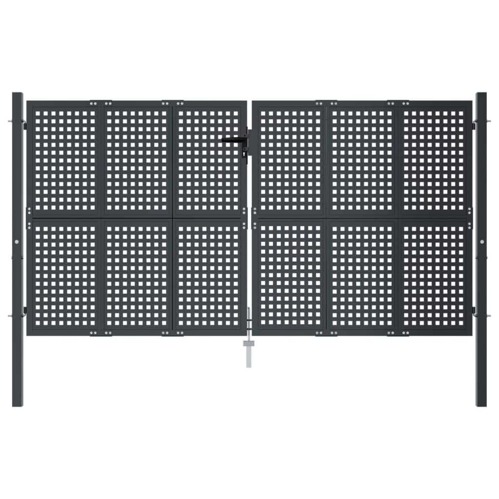 vidaXL Garden Gate Anthracite 300x175 cm Steel