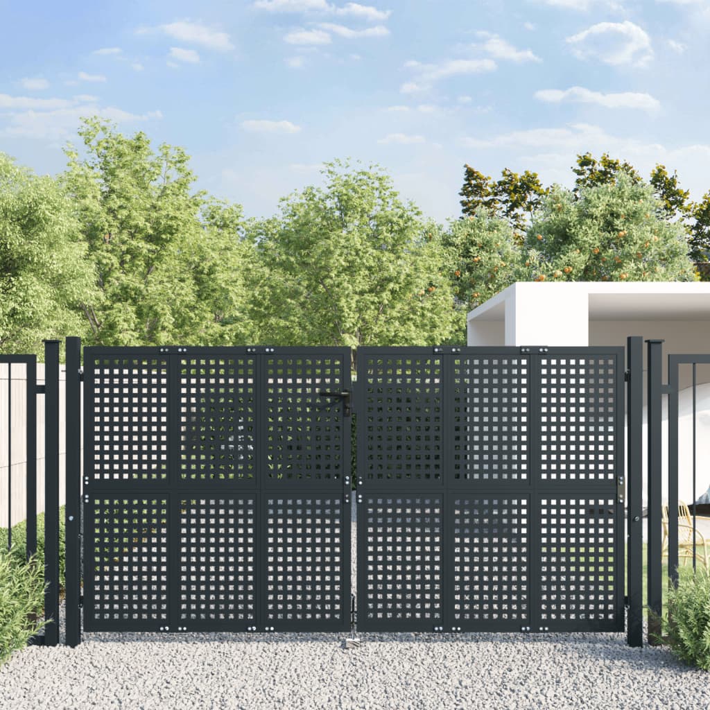 vidaXL Garden Gate Anthracite 300x175 cm Steel