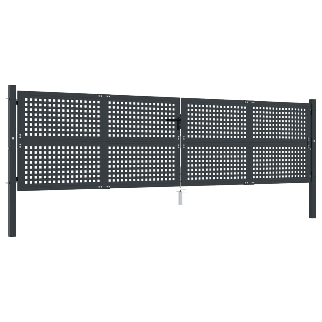 vidaXL Garden Gate Anthracite 400x125 cm Steel