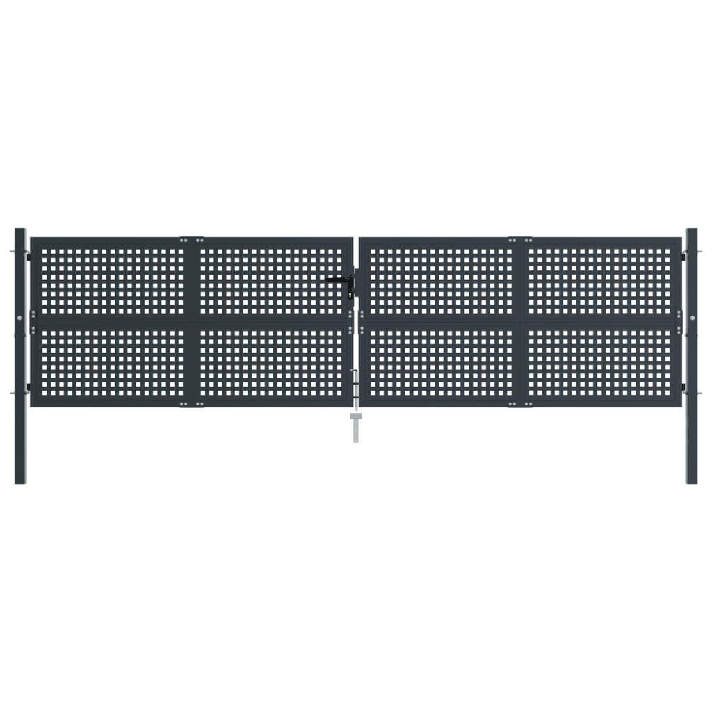 vidaXL Garden Gate Anthracite 400x125 cm Steel