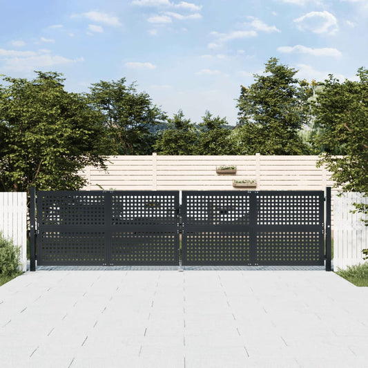 vidaXL Garden Gate Anthracite 400x125 cm Steel