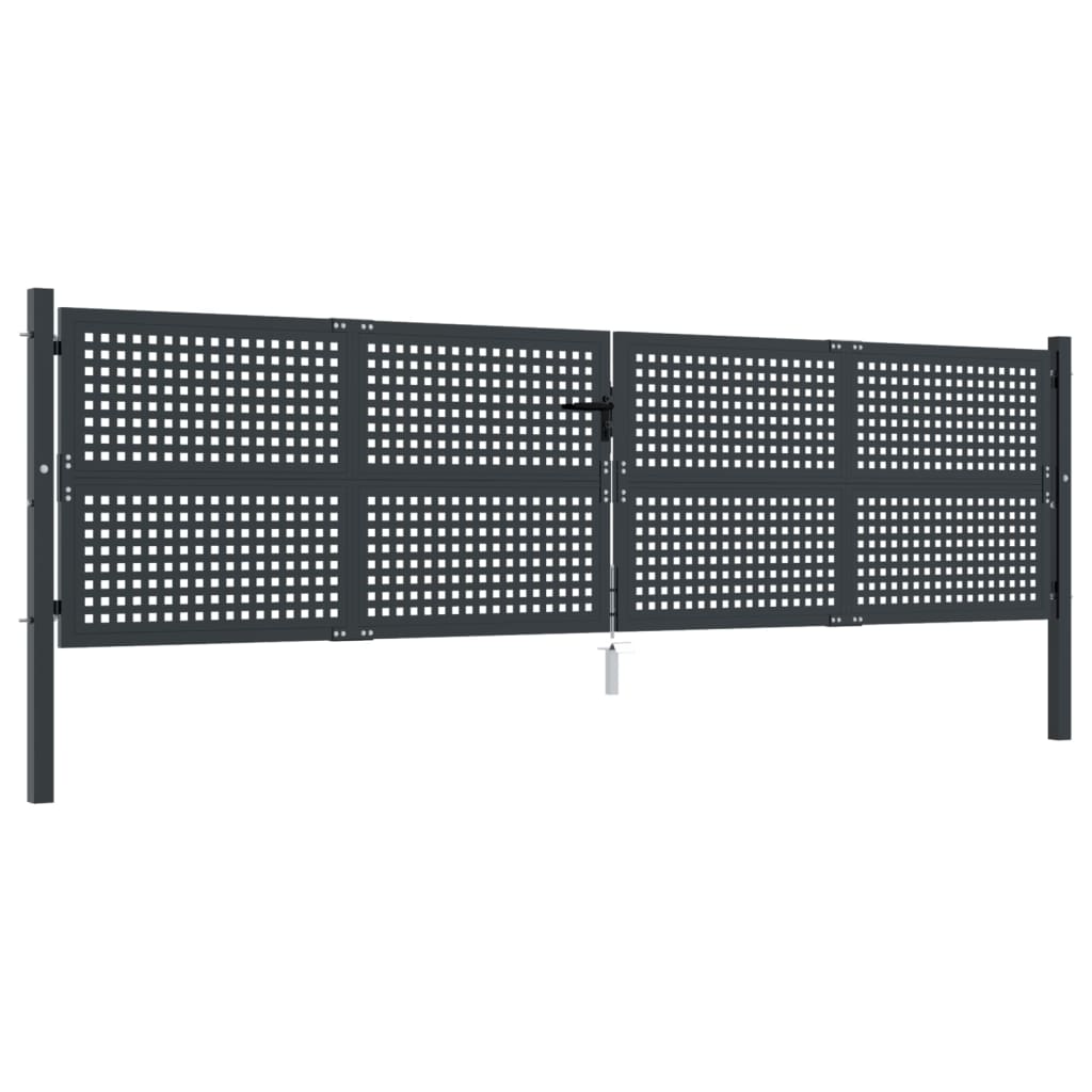 vidaXL Garden Gate Anthracite 400x150 cm Steel