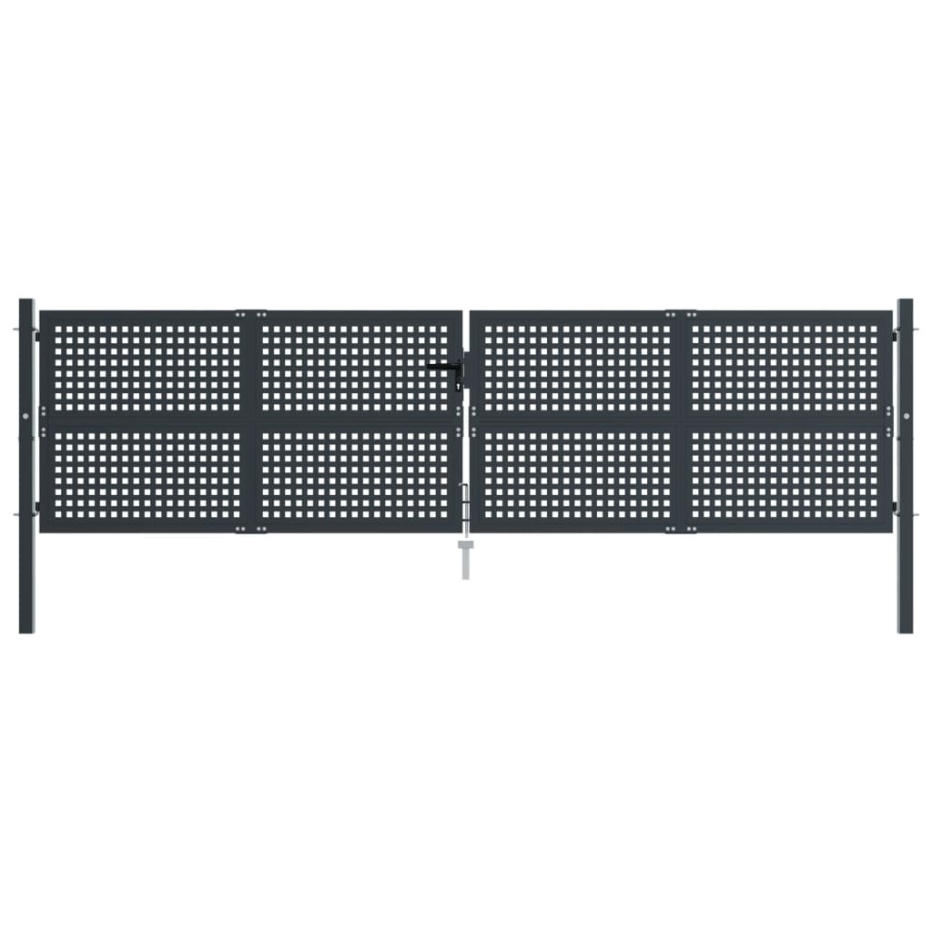 vidaXL Garden Gate Anthracite 400x150 cm Steel