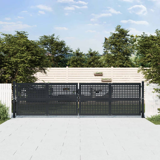 vidaXL Garden Gate Anthracite 400x150 cm Steel