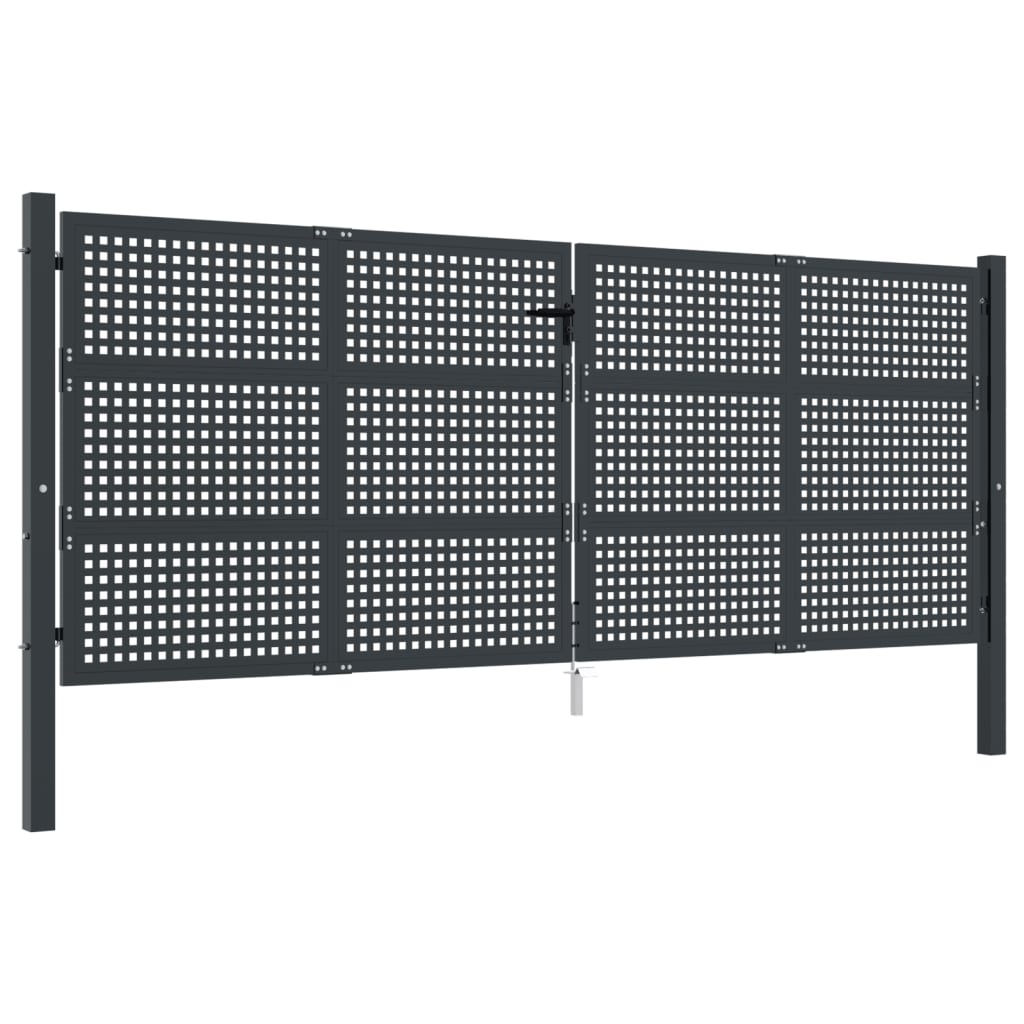 vidaXL Garden Gate Anthracite 400x175 cm Steel