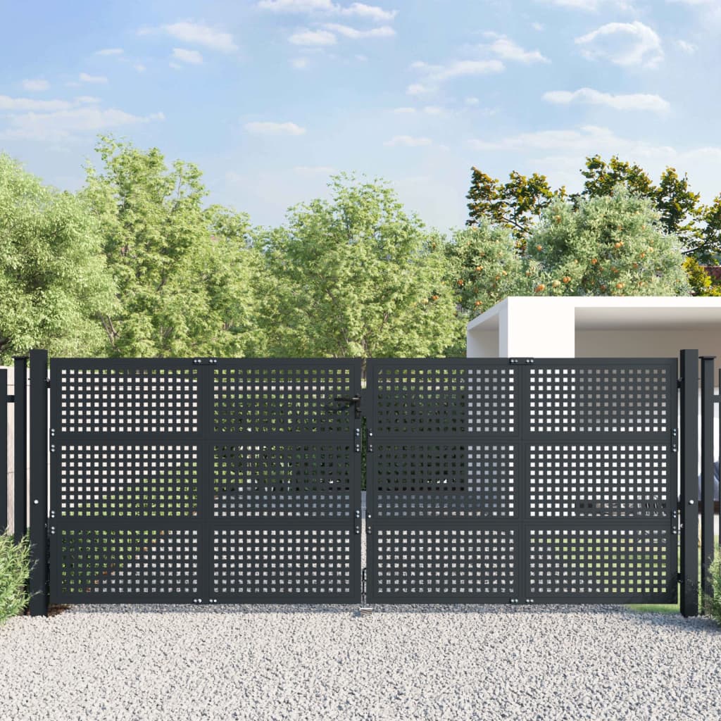 vidaXL Garden Gate Anthracite 400x175 cm Steel