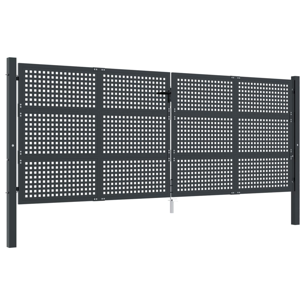 vidaXL Garden Gate Anthracite 400x200 cm Steel