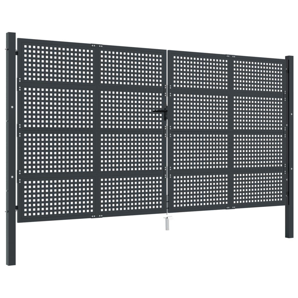 vidaXL Garden Gate Anthracite 400x225 cm Steel