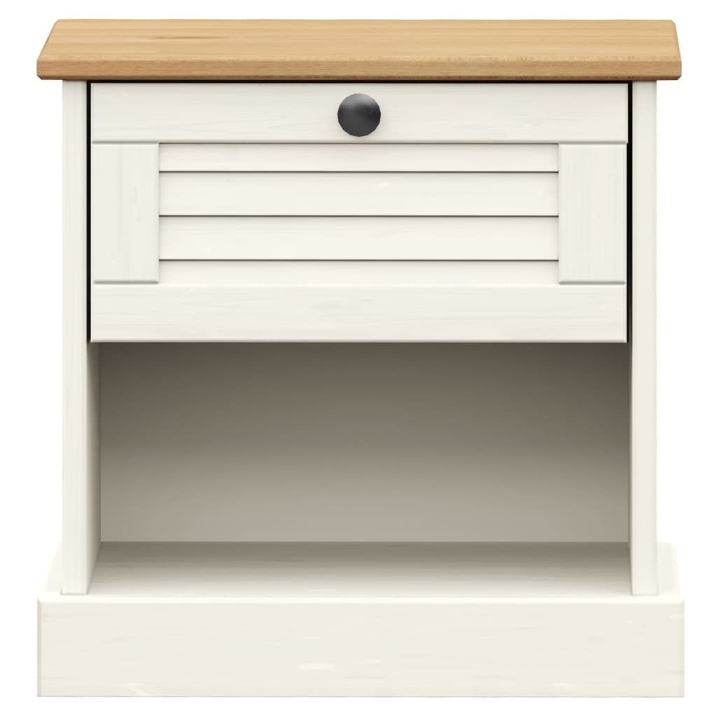 vidaXL Bedside Cabinet VIGO White 42x35x42 cm Solid Wood Pine