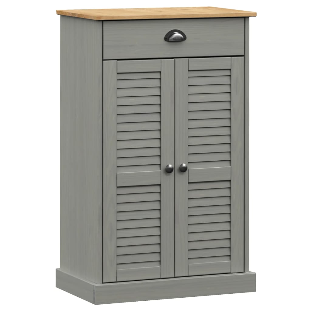 Shoe Cabinet "VIGO" Grey 60x35x96 cm Solid Wood Pine
