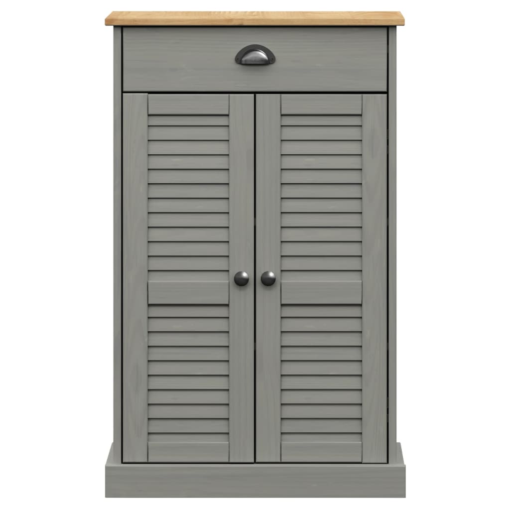 Shoe Cabinet "VIGO" Grey 60x35x96 cm Solid Wood Pine