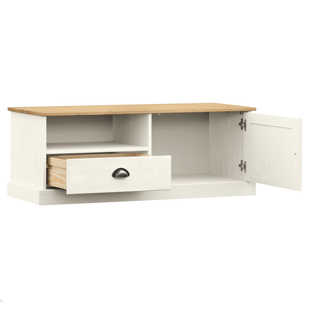 TV Cabinet "VIGO" White 106x40x40 cm Solid Wood Pine