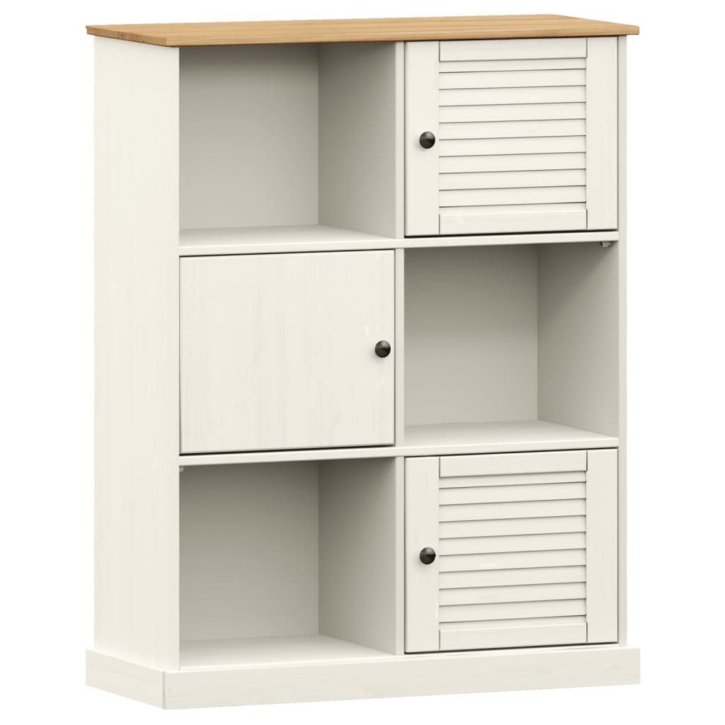 Bookcase VIGO White 90x35x114.5 cm Solid Wood Pine