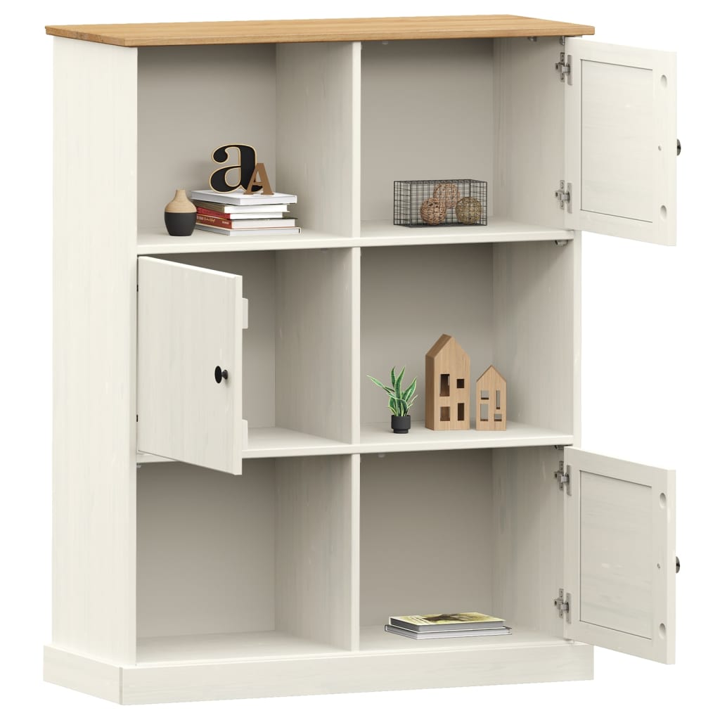 Bookcase VIGO White 90x35x114.5 cm Solid Wood Pine