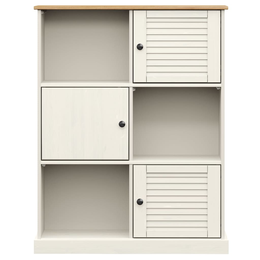 Bookcase VIGO White 90x35x114.5 cm Solid Wood Pine