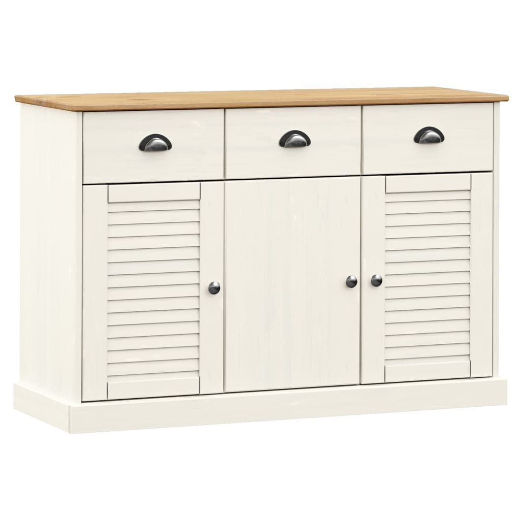 vidaXL Sideboard with Drawers VIGO 113x40x75 cm White Solid Wood Pine