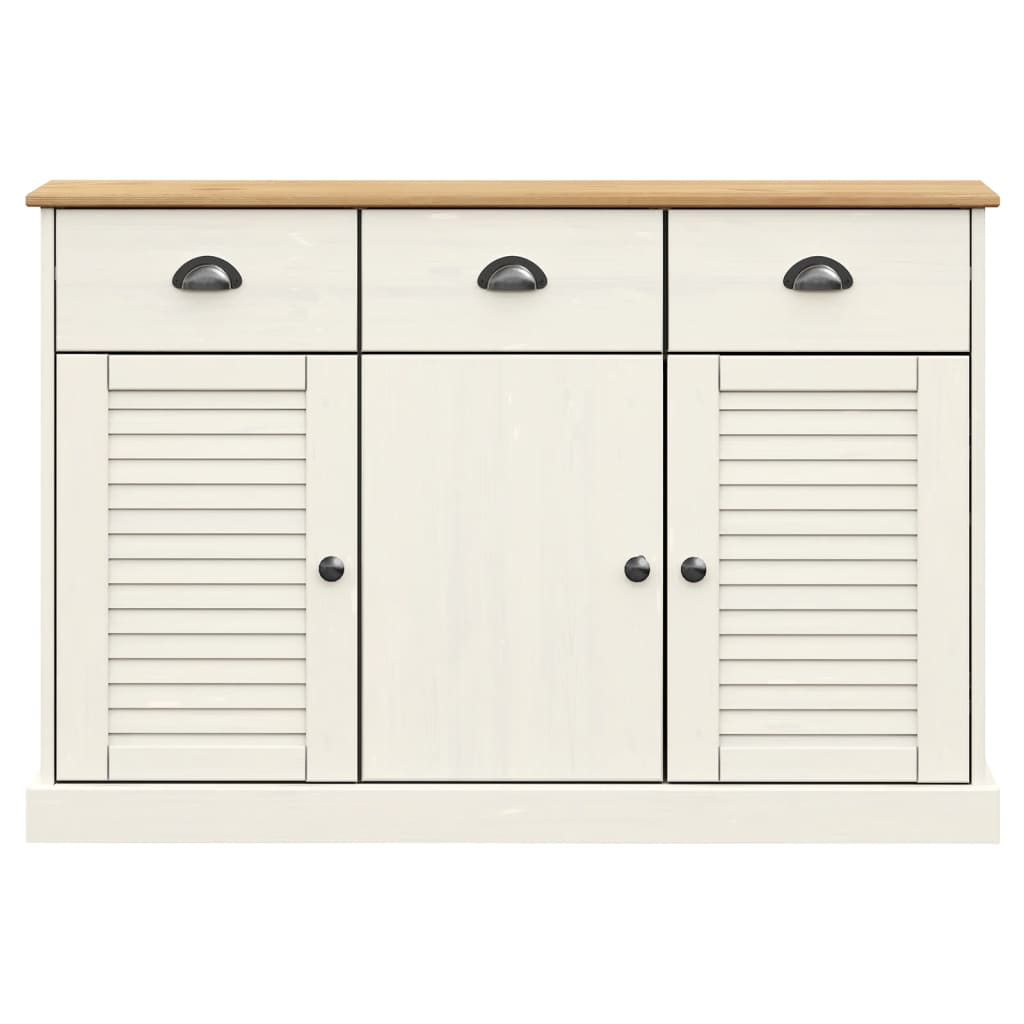 vidaXL Sideboard with Drawers VIGO 113x40x75 cm White Solid Wood Pine