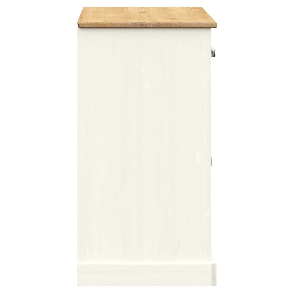 vidaXL Sideboard with Drawers VIGO 113x40x75 cm White Solid Wood Pine