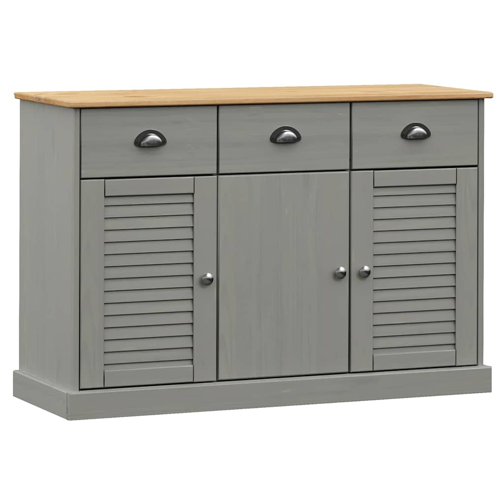 Sideboard with Drawers VIGO 113x40x75 cm Grey Solid Wood Pine