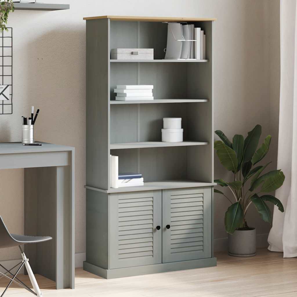 Bookcase VIGO Grey 85x35x170 cm Solid Wood Pine