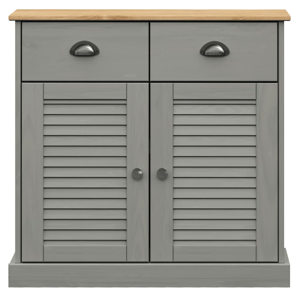 vidaXL Sideboard with Drawers VIGO 78x40x75 cm Grey Solid Wood Pine