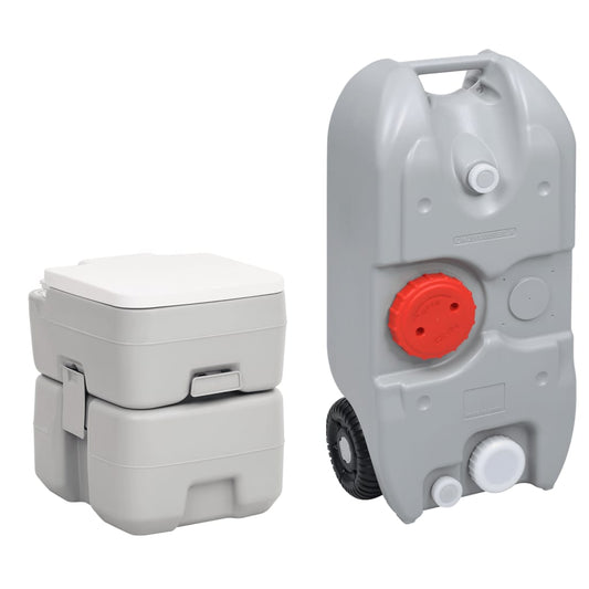 vidaXL Portable Camping Toilet and Water Tank Set