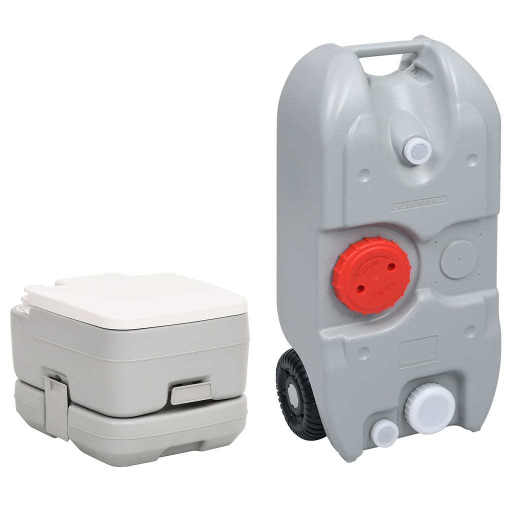 vidaXL Portable Camping Toilet and Water Tank Set