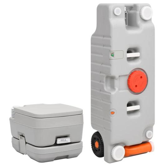 vidaXL Portable Camping Toilet and Water Tank Set