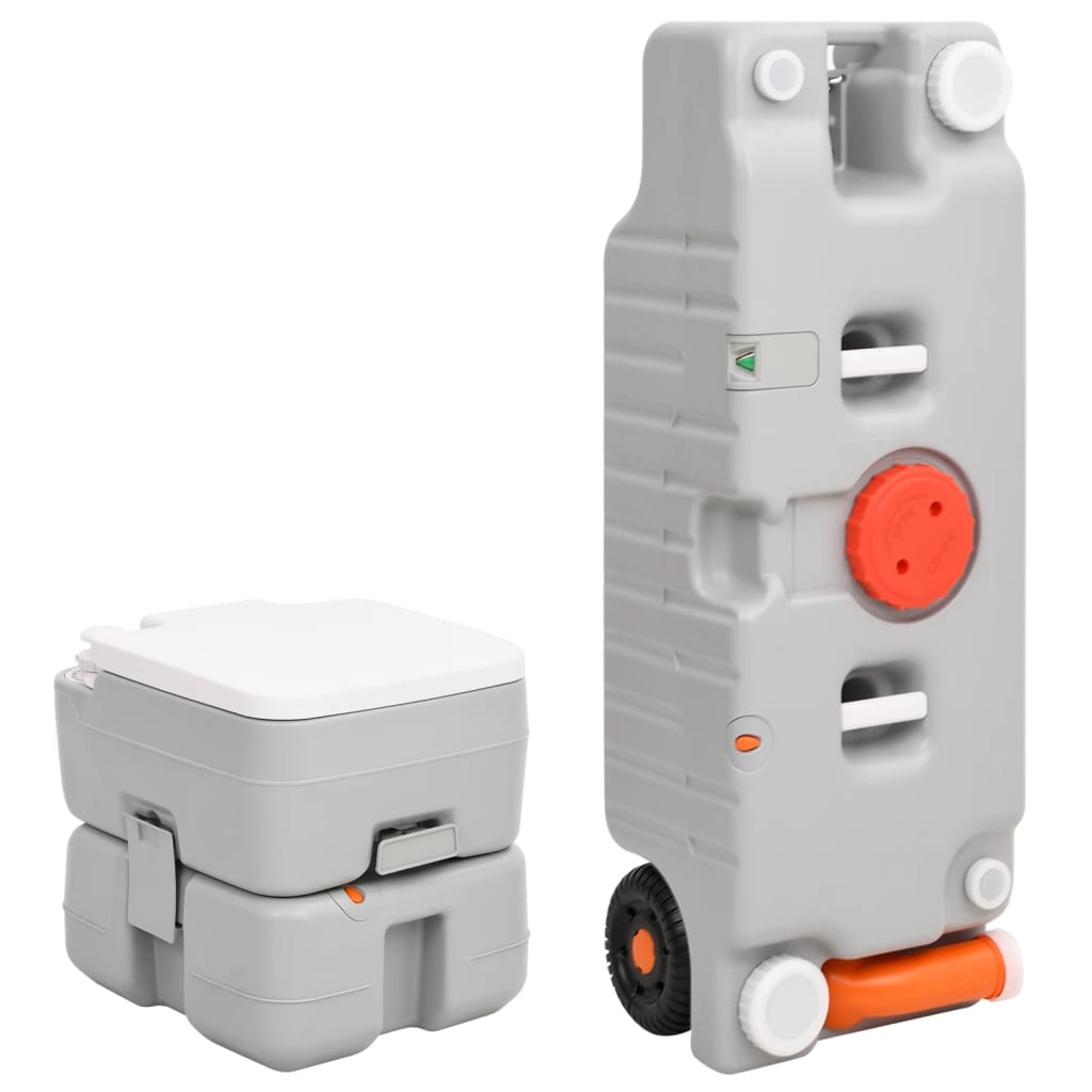 vidaXL Portable Camping Toilet and Water Tank Set