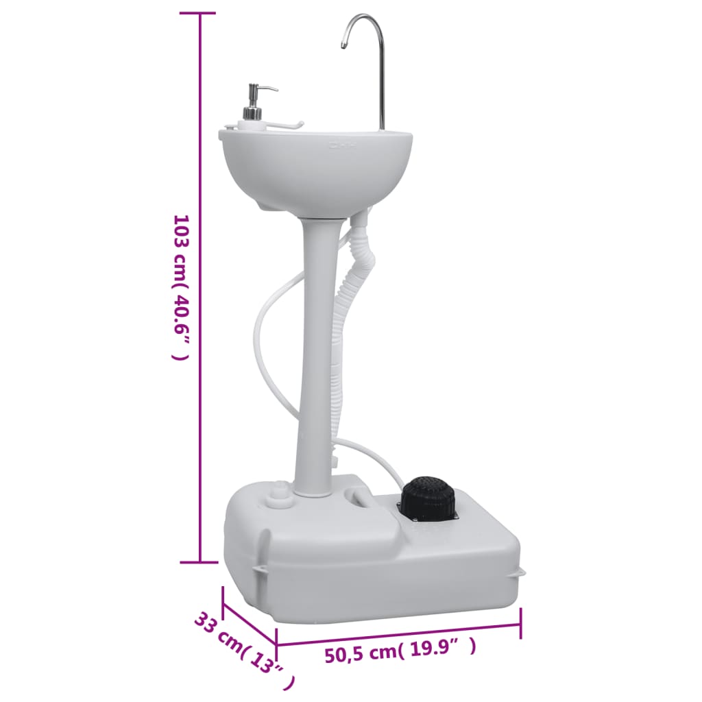 vidaXL Portable Camping Toilet and Handwash Stand Set