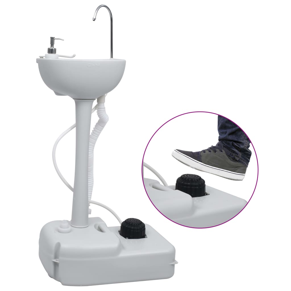 vidaXL Portable Camping Toilet and Handwash Stand Set with Water Tank