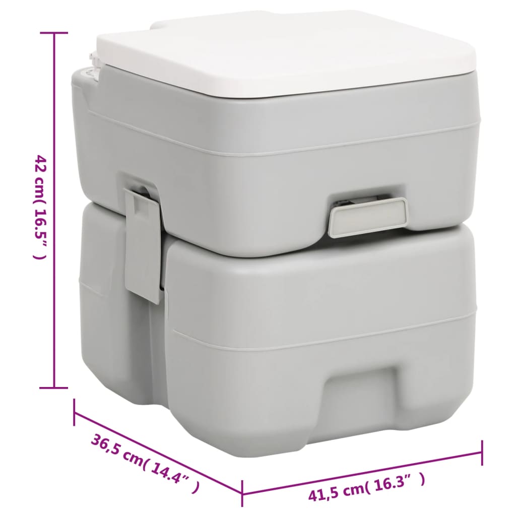 vidaXL Portable Camping Toilet and Handwash Stand Set with Water Tank