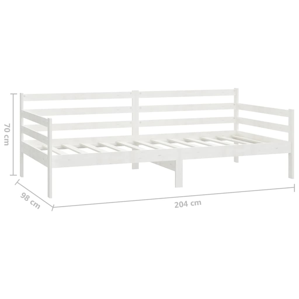 vidaXL Day Bed without Mattress White 90x200 cm Solid Wood Pine