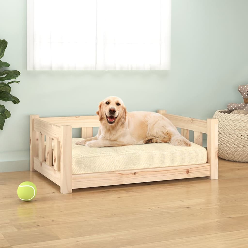 Dog Bed 75.5x55.5x28 cm Solid Wood Pine