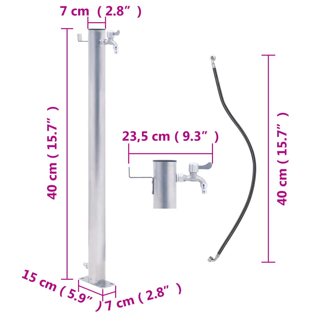 vidaXL Garden Water Column 40 cm Stainless Steel Round