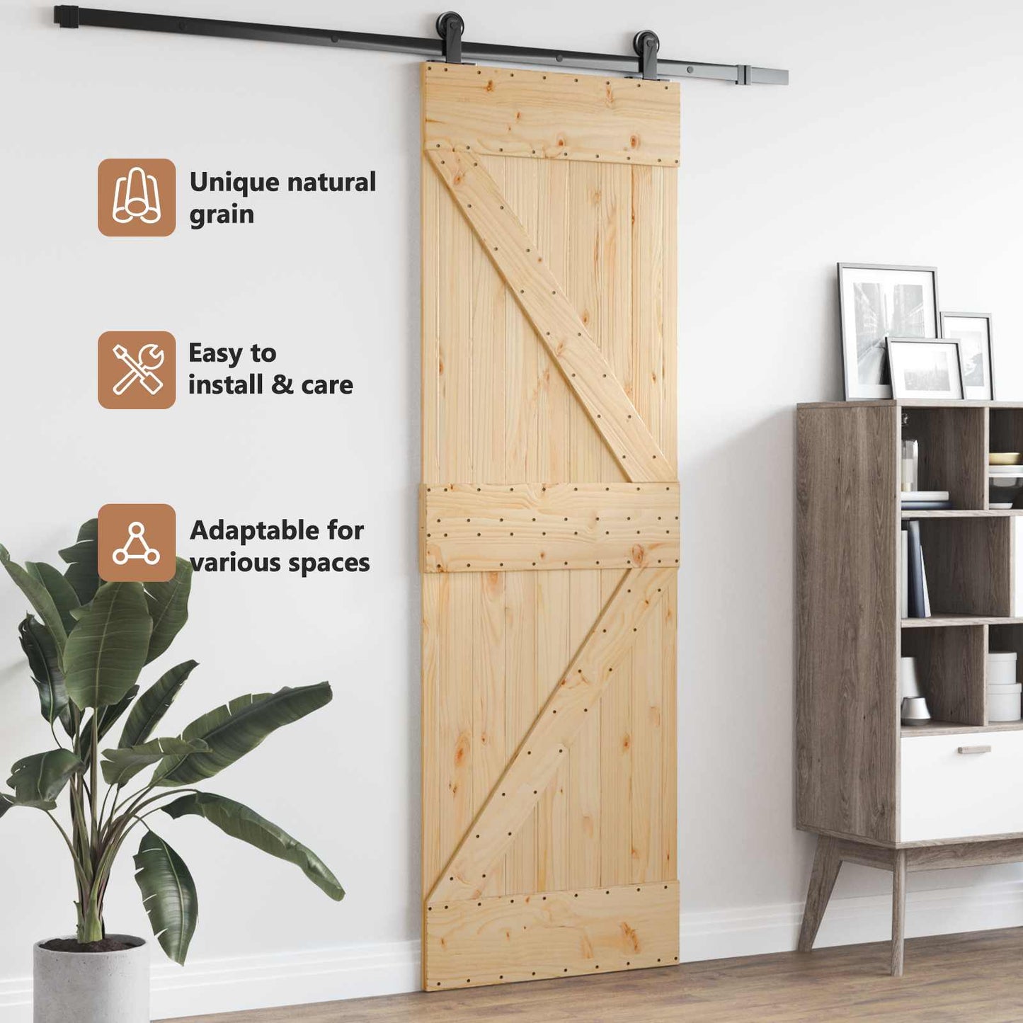 Door NARVIK Natural 70 x 210 cm Solid Pine Wood