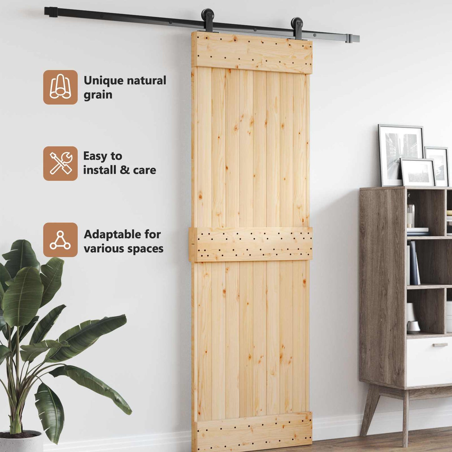 Door NARVIK Natural 70 x 210 cm Solid Pine Wood