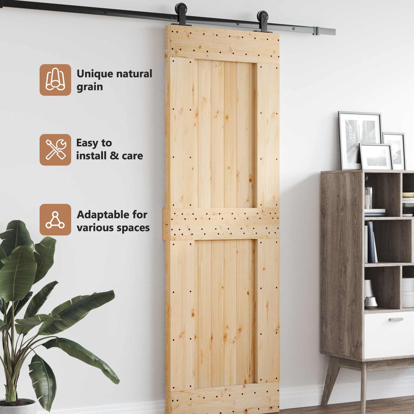Door NARVIK Natural 70 x 210 cm Solid Pine Wood