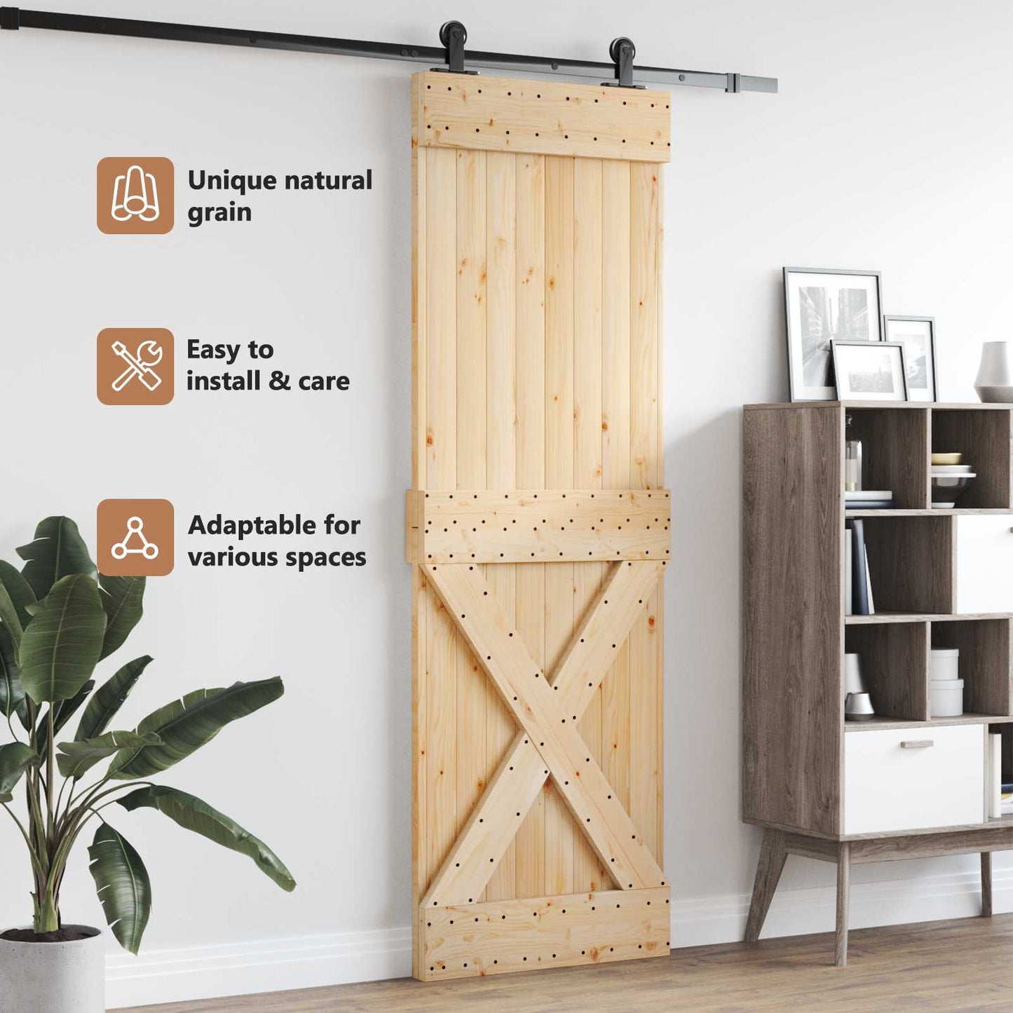 Door NARVIK Natural 70 x 210 cm Solid Pine Wood